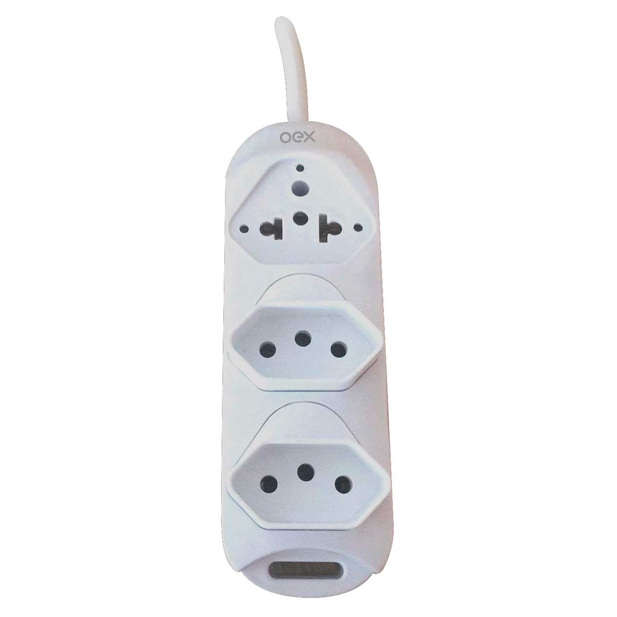 Encontraproduto.com.br - Tomada Multipla Com 3 Entradas Removíveis Oex Tm100 Branco