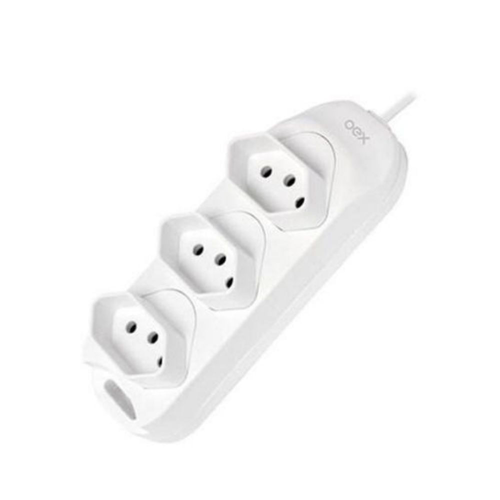 Encontraproduto.com.br - Tomada Multipla Com 3 Entradas Removíveis Oex Tm100 Branco