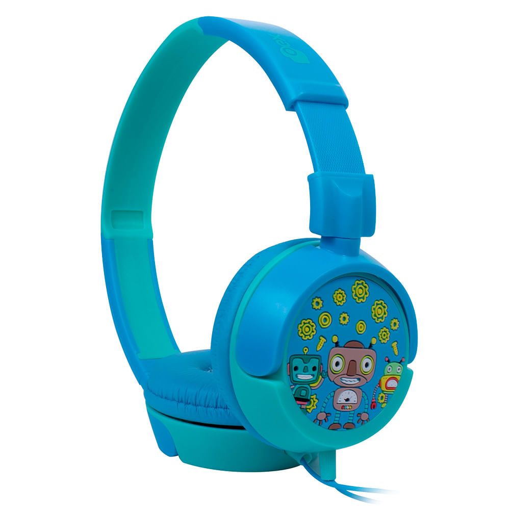 Fone De Ouvido Infantil Fones Giratorios Oex Kids Robos Hp305 - 85Db Azul