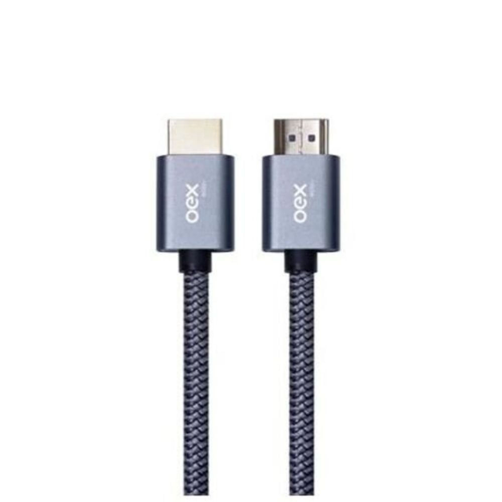 Encontraproduto.com.br - Cabo Hdmi 2.0 Ultrahd Nylon Banhado Ouro 1.8 Metros Oex Ce500 - Preto