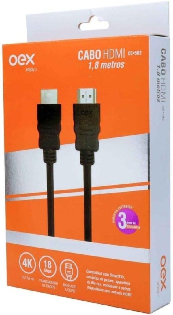 Cabo Oex HDMI Ultra HD 4K CE502 1,8 metros