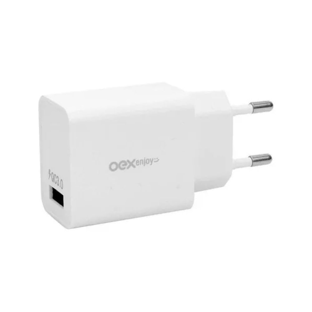 Encontraproduto.com.br - Carregador de Tomada OEX Turbo Entrada USB, 18W, Branco