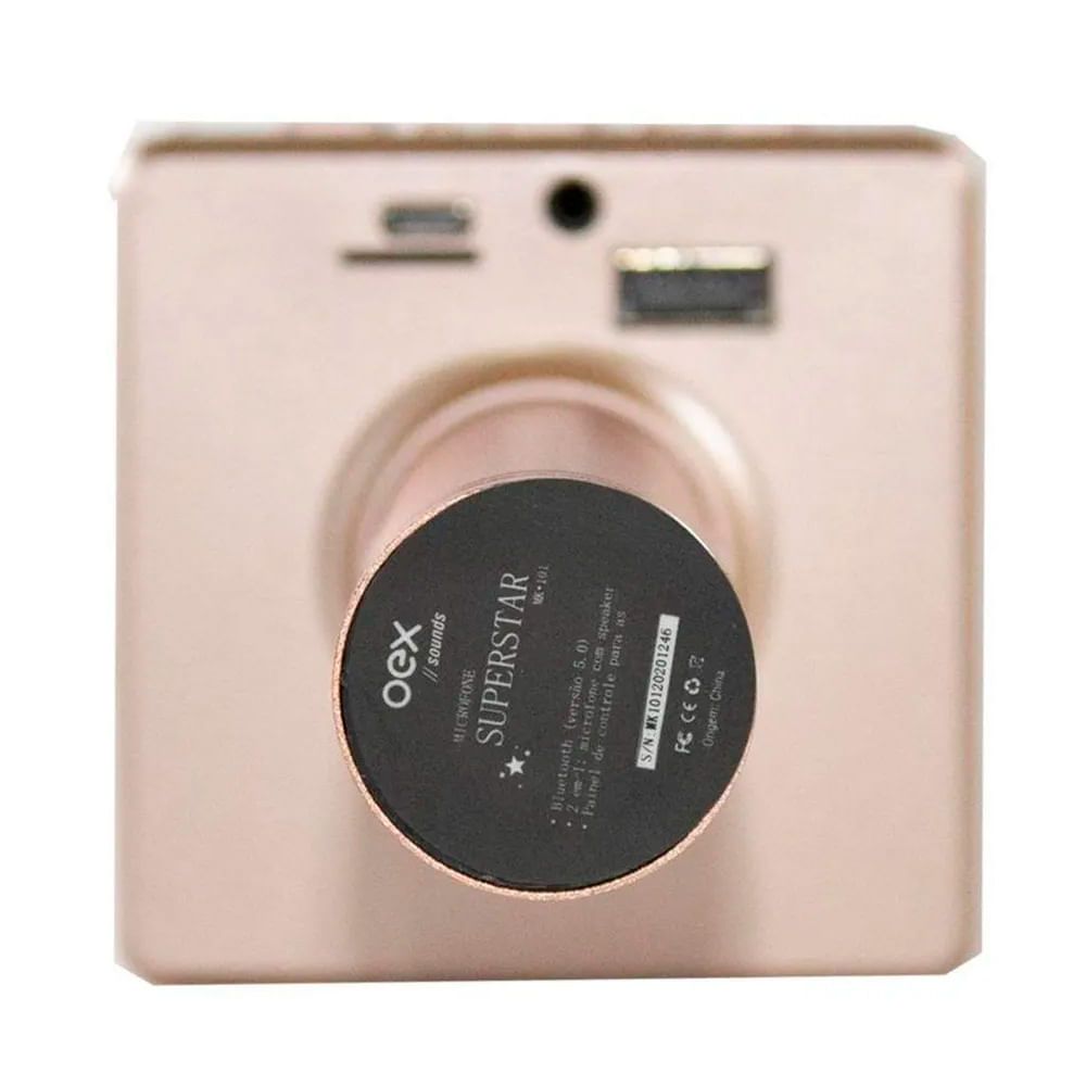 Encontraproduto.com.br - Microfone Bluetooth TWS SuperStar Rosa MK101 - OEX