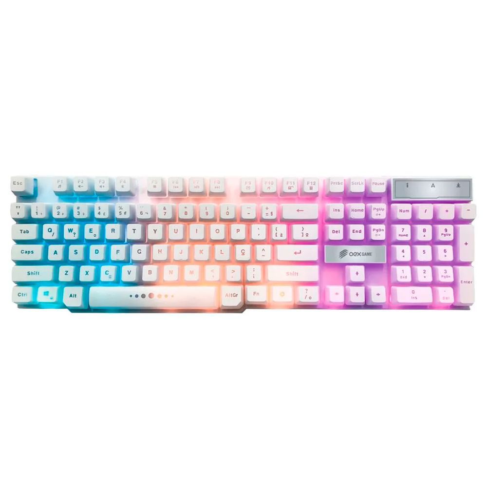 Encontraproduto.com.br - Teclado Oex Gamer Force X TC201 Branco