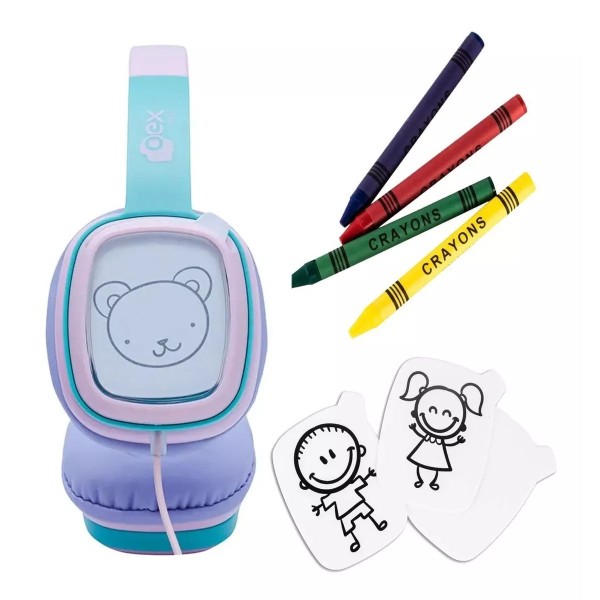 Encontraproduto.com.br - Headphone Oex Cartoon HP302 Rosa com Lilás