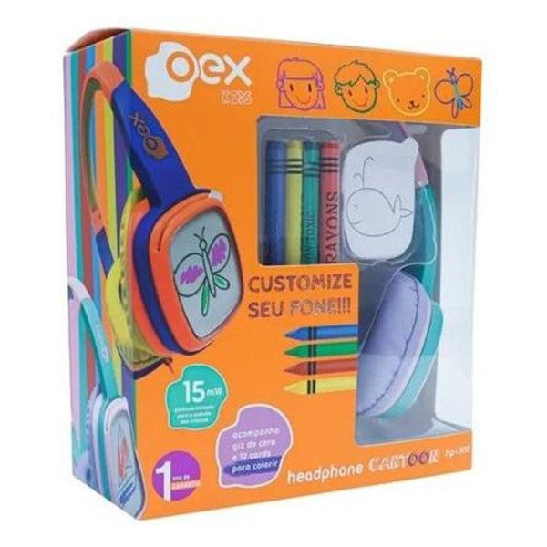 Encontraproduto.com.br - Headphone Oex Cartoon HP302 Rosa com Lilás