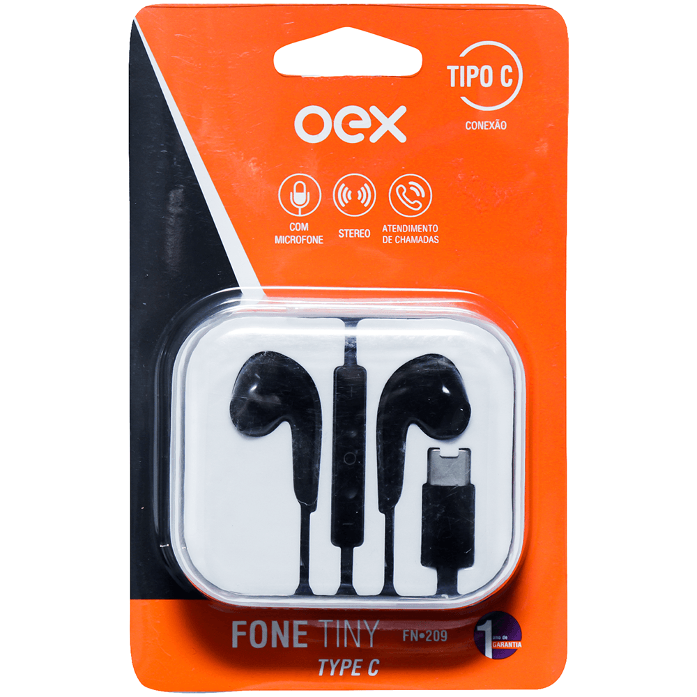 Encontraproduto.com.br - Fone de Ouvido com Fio Tiny Tipo C FN209 OEX
