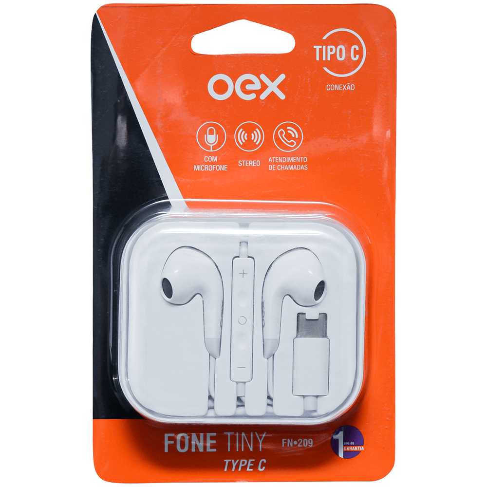 Encontraproduto.com.br - Fone de Ouvido com Fio Tiny Tipo C FN209 OEX