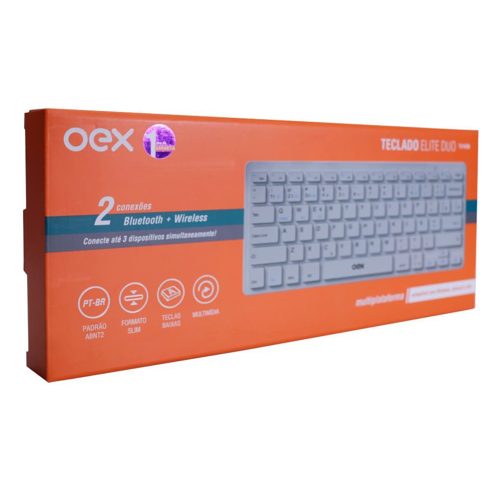 Encontraproduto.com.br - Teclado sem fio Elite Duo TC508 Bluetooth Wireless Branco 48.7443 OEX