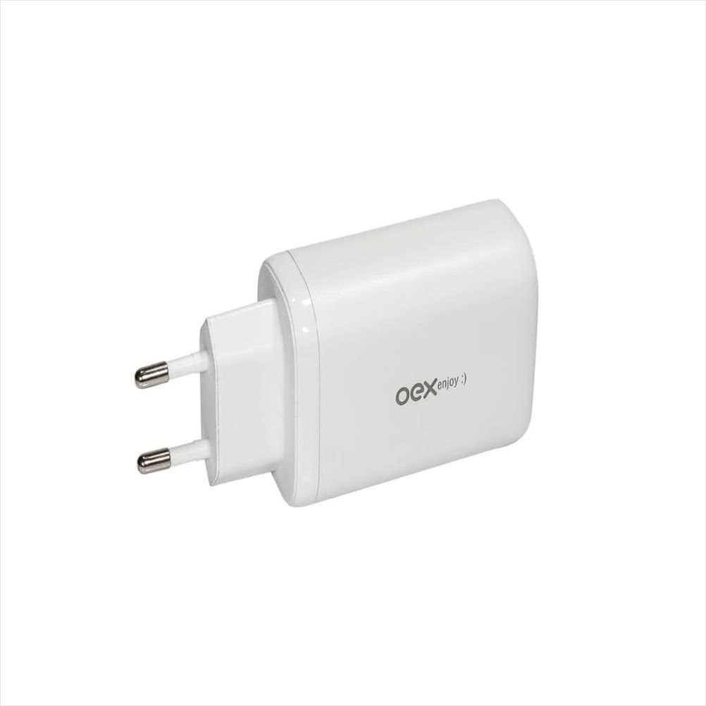 Encontraproduto.com.br - Carregador Usb + Type C - :Bivolt/Potência 65W - 2 Entradas Type C (Pd)