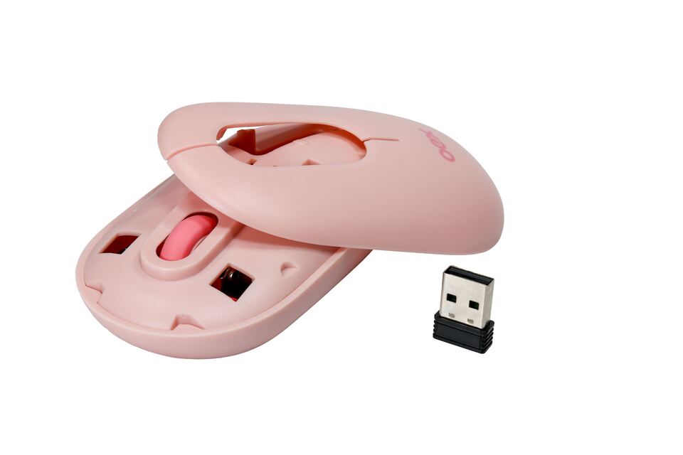Encontraproduto.com.br - Mouse Optico Retro Wireless E Bluetooth Rosa Ms604 OEX