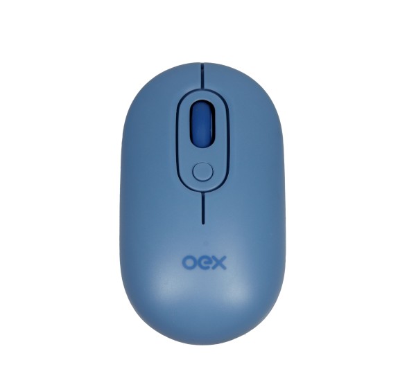Mouse Optico Retro Wireless E Bluetooth Azul Ms604 OEX