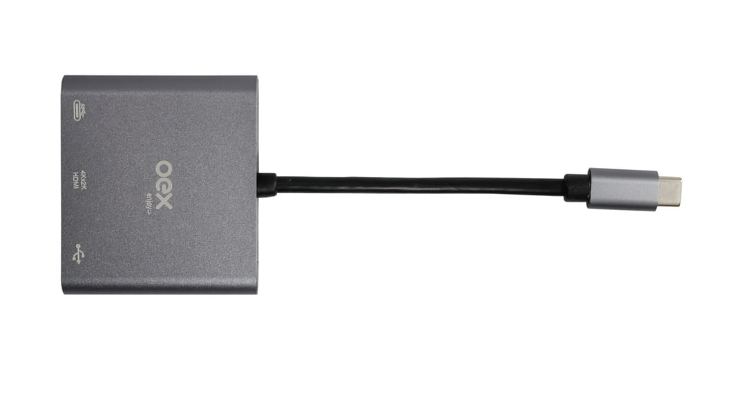 Encontraproduto.com.br - Adaptador Tipo C para HDMI USB-C 3 em 1 OEX AD401