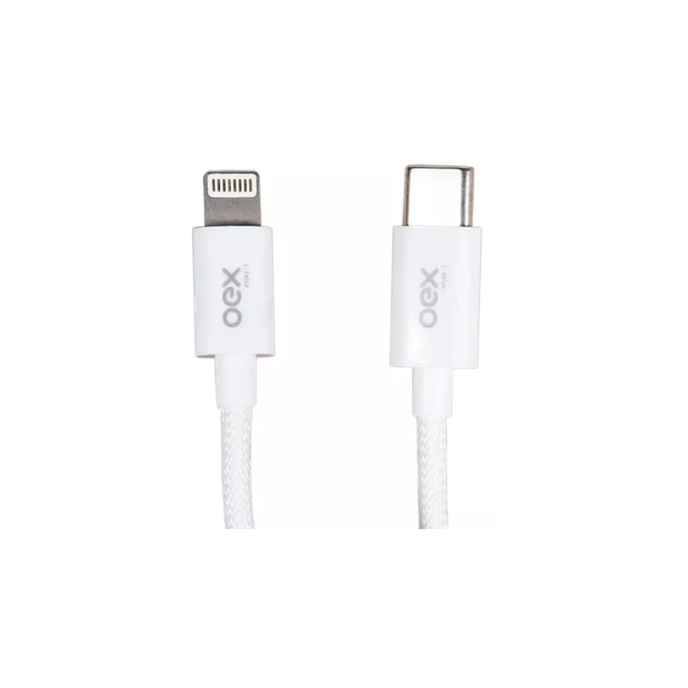 Cabo Duo Type C Lightning Branco OEX