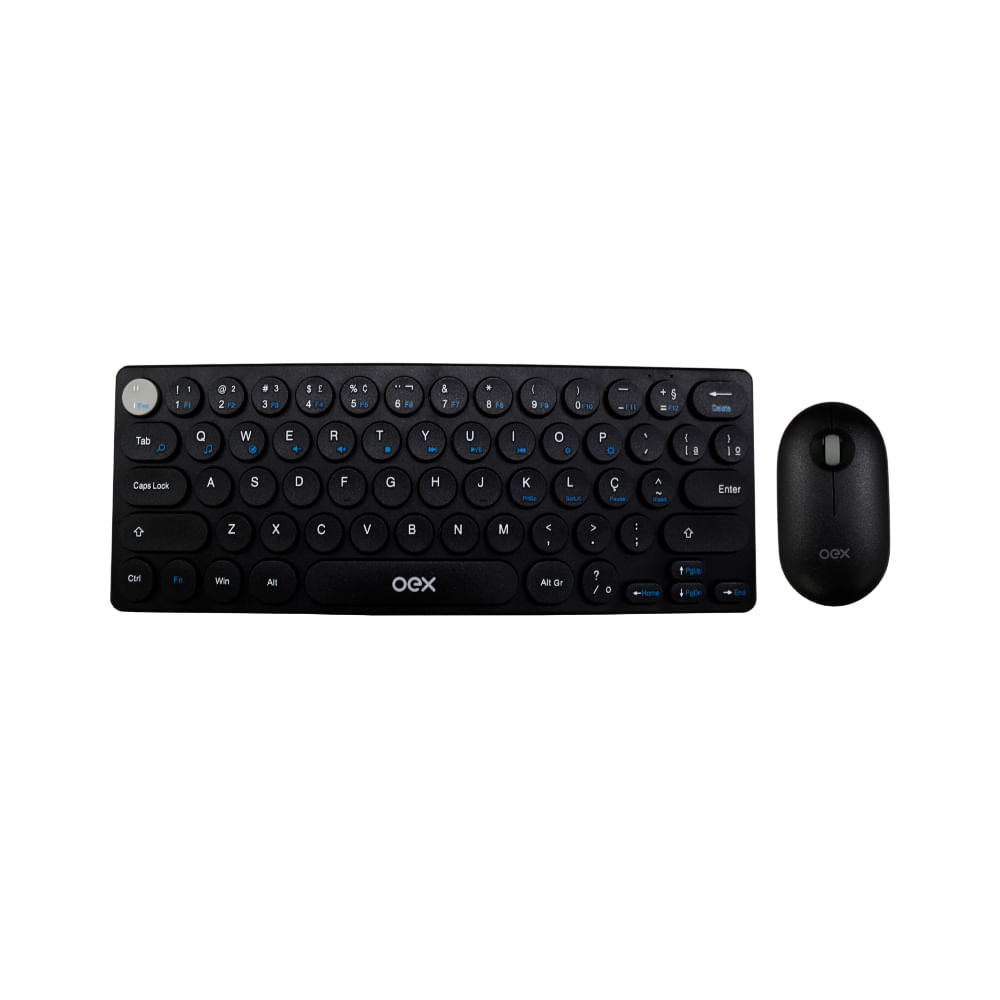 Combo Teclado E Mouse Retro Preto OEX