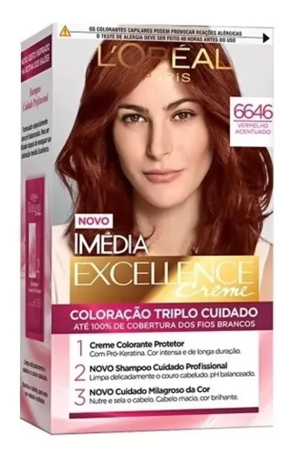 Tintura Loreal Imedia Excellence 6646 Vermelhos Supremos (Emb. contém 1un. de 50g)
