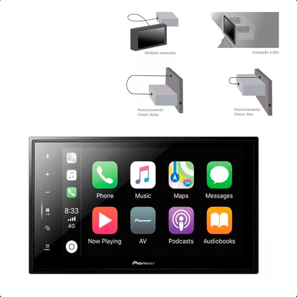 Encontraproduto.com.br - Central Multimídia Modular Pioneer DMH-ZS8280TV 8 Polegadas