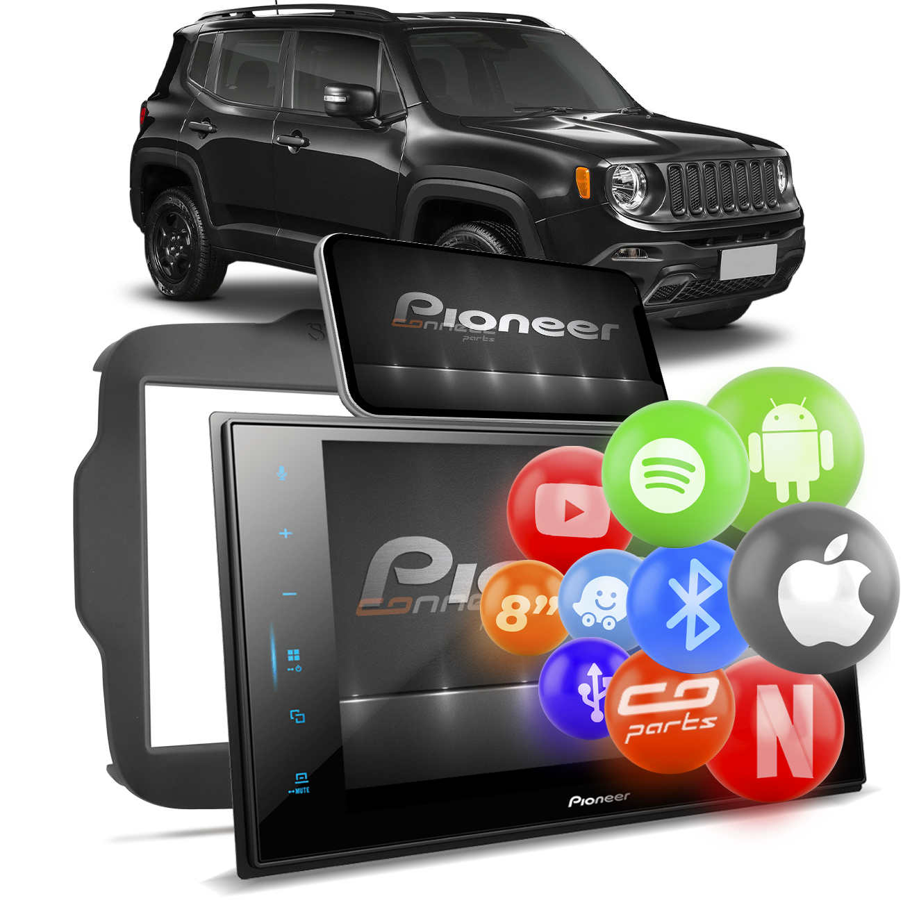 Central Multimídia Pioneer DMH-ZS8280TVJ 2 Din 8