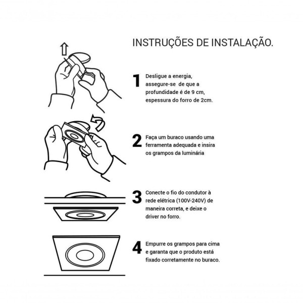 Encontraproduto.com.br - Spot Super Led Embutir Branco Cor Da Lâmpada Branco Frio