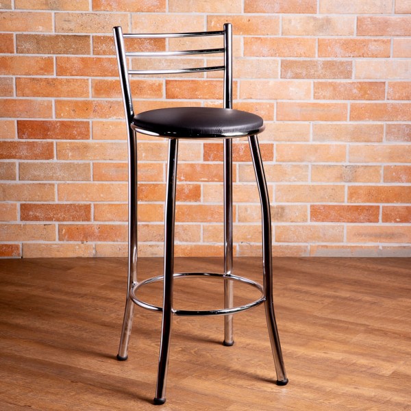 Encontraproduto.com.br - Banqueta Napoles 70cm com assento preto Metal Show