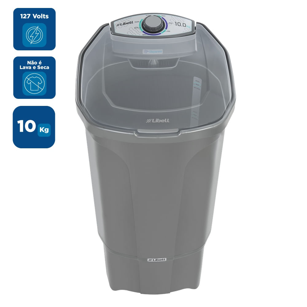 Encontraproduto.com.br - Tanquinho Libell 10Kg com Lavagem por Turbilhonamento Prata 127V