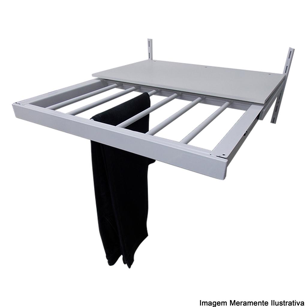 Encontraproduto.com.br - Calceiro Retrátil Dicarlo com Prateleira Modular Branco