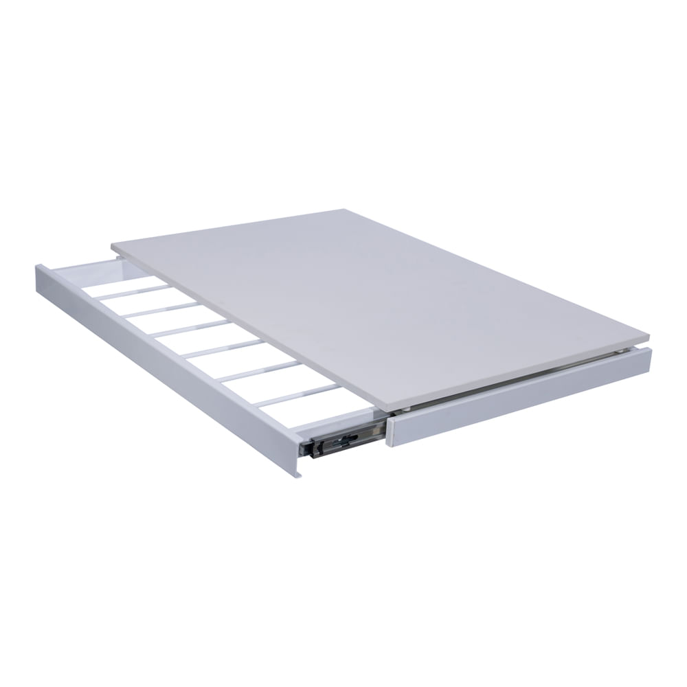 Encontraproduto.com.br - Calceiro Retrátil Dicarlo com Prateleira Modular Branco