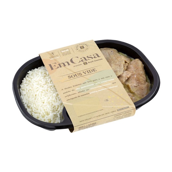 Encontraproduto.com.br - Filé Suíno Fatiado Com Molho De Laranja E Maracujá E Arroz Branco Em Casa 400 G