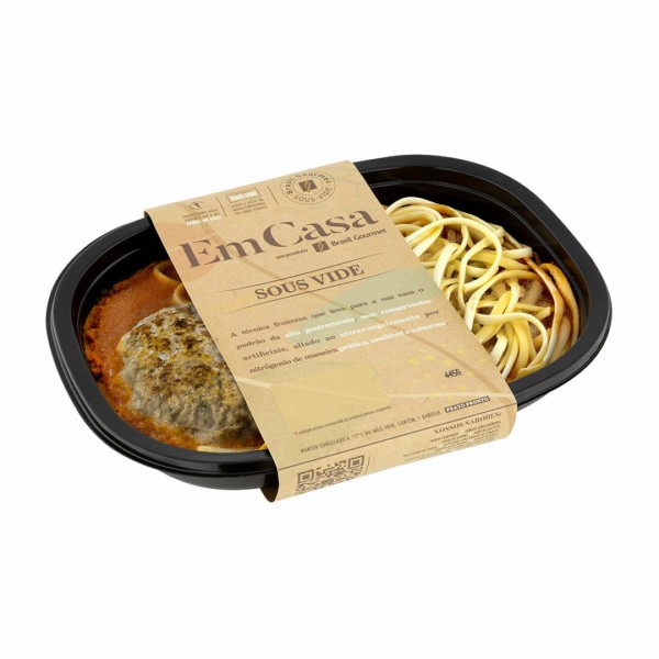 Encontraproduto.com.br - Polpetone De Carne Com Fettuccine Ao Molho De Tomate Com Manjerição Em Casa 450 G
