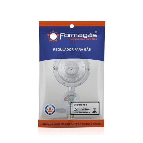 Encontraproduto.com.br - Regulador P13 Bico Mamadeira 1Kg/h com Manômetro Formagás