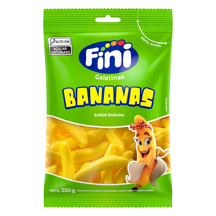 Balas de Gelatina Fini de Bananas 250g