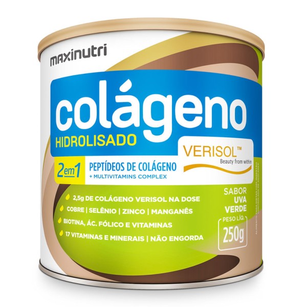 Encontraproduto.com.br - Colágeno Hidrolisado Verisol 2x1 Uva Verde - 250g - Maxinutri