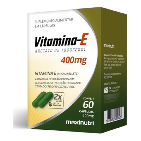 Vitamina E 400Mg 60 Cápsulas - Maxinutri
