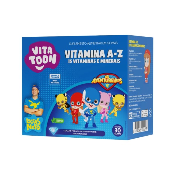 Encontraproduto.com.br - Vitatoon Vitamina A-z Com 30 Gomas Morango