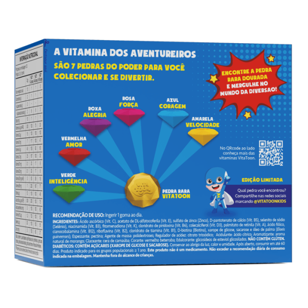 Encontraproduto.com.br - Vitatoon Vitamina A-z Com 30 Gomas Morango