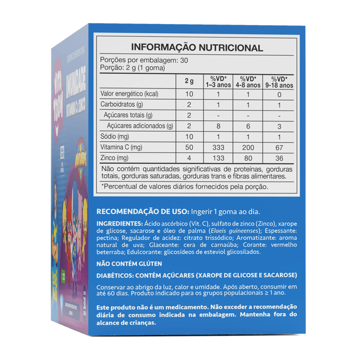 Encontraproduto.com.br - Vitatoon Imunidade + Vitamina C + Zinco Com 30 Gomas Uva