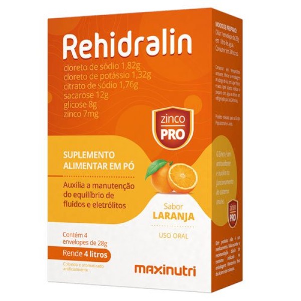 Encontraproduto.com.br - Rehidralin Po Laranja 28g 4env