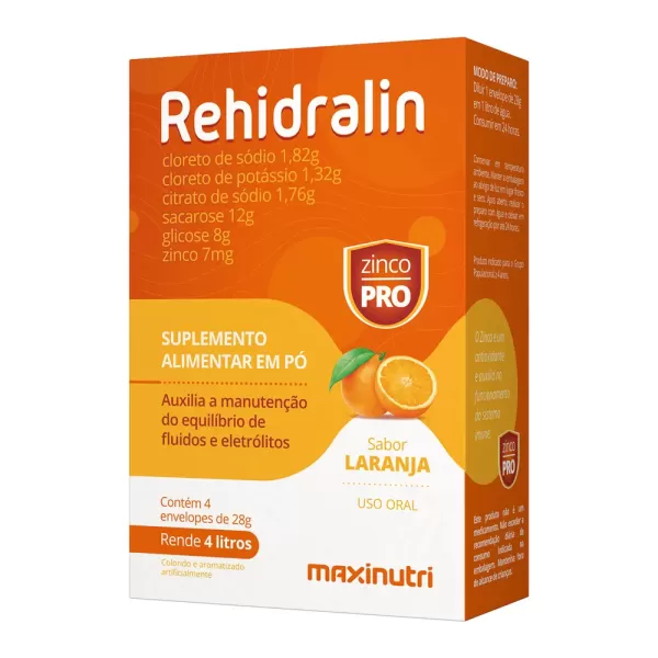 Encontraproduto.com.br - Rehidralin Po Laranja 28g 4env