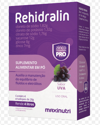 Encontraproduto.com.br - Rehidralin Uva Caixa 4 Envelopes 28g