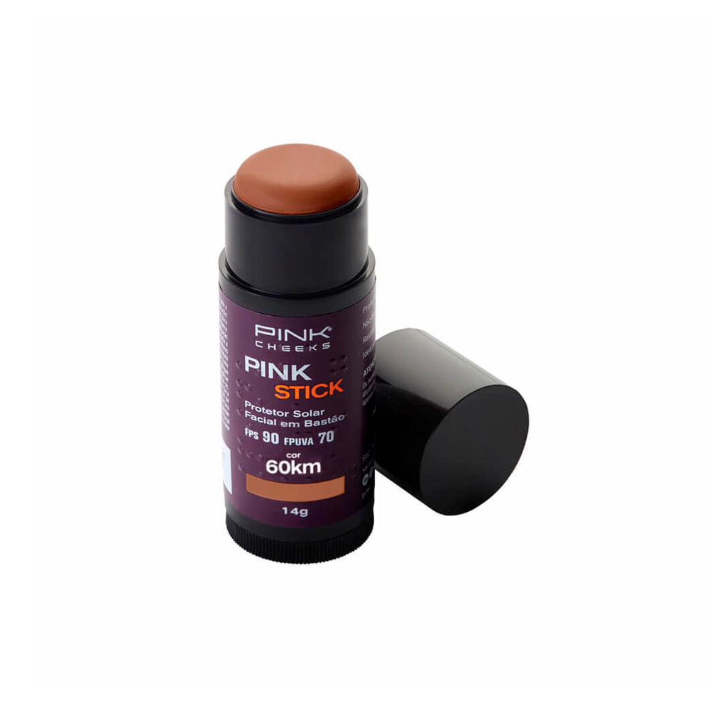 Encontraproduto.com.br - Protetor Solar Facial com Cor Pink Cheeks Pink Stick FPS 90 FPUVA 70 60Km Ultra 14 g