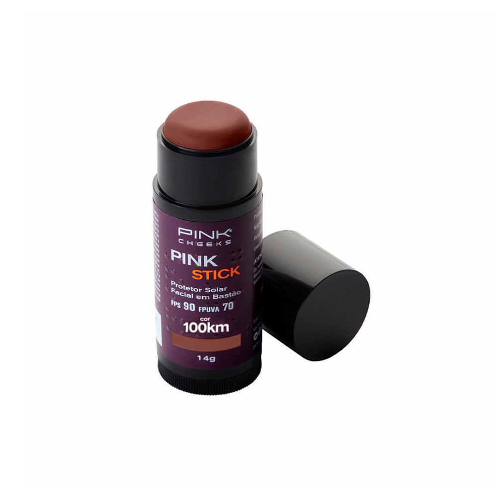 Encontraproduto.com.br - Protetor Solar Facial com Cor Pink Cheeks Pink Stick FPS 90 FPUVA 70 100Km Ultra 14 g
