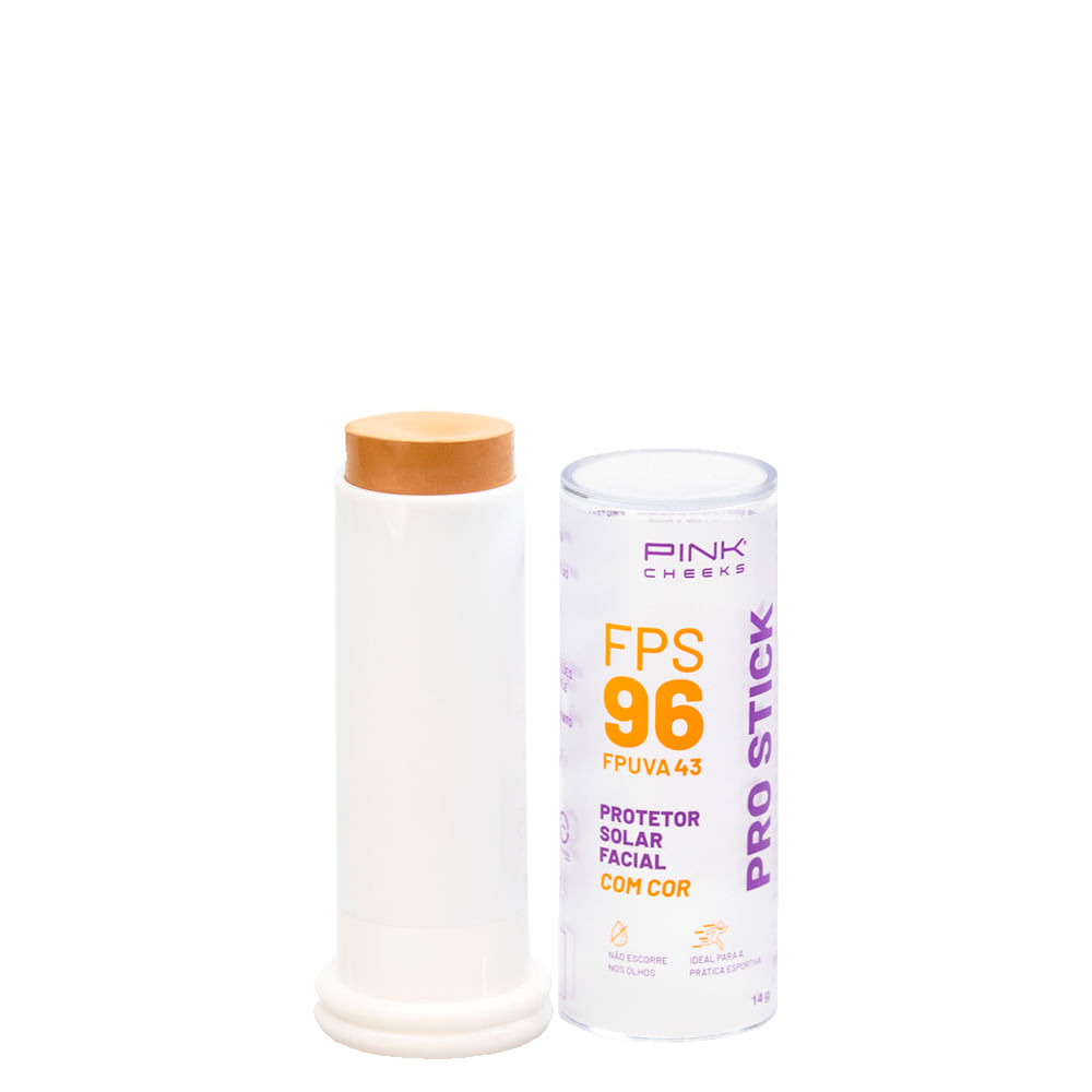 Encontraproduto.com.br - Protetor Solar Facial Pink Cheeks Pro Stick FPS 96 fpuva 43 Pro20 14g