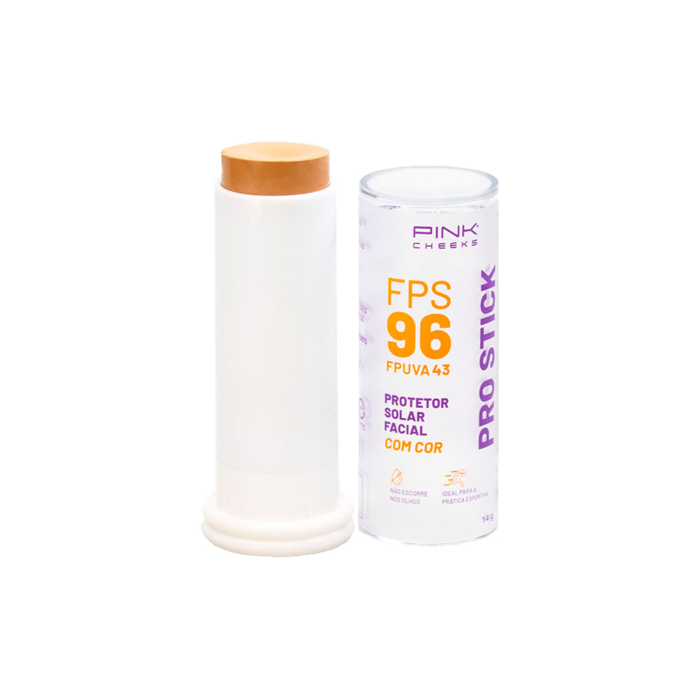 Encontraproduto.com.br - Protetor Solar Facial Pink Cheeks Pro Stick FPS 96 fpuva 43 Pro20 14g
