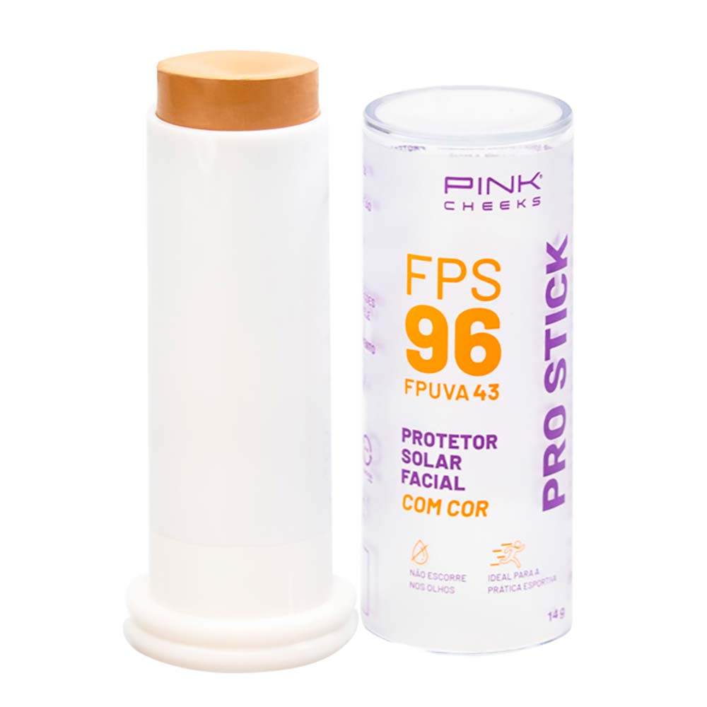 Encontraproduto.com.br - Protetor Solar Facial Pink Cheeks Pro Stick FPS 96 fpuva 43 Pro20 14g