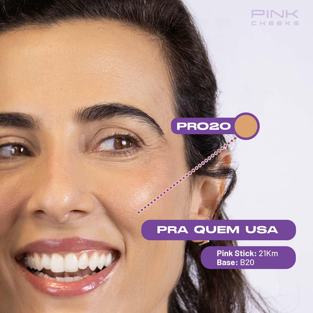 Encontraproduto.com.br - Protetor Solar Facial Pink Cheeks Pro Stick FPS 96 fpuva 43 Pro20 14g