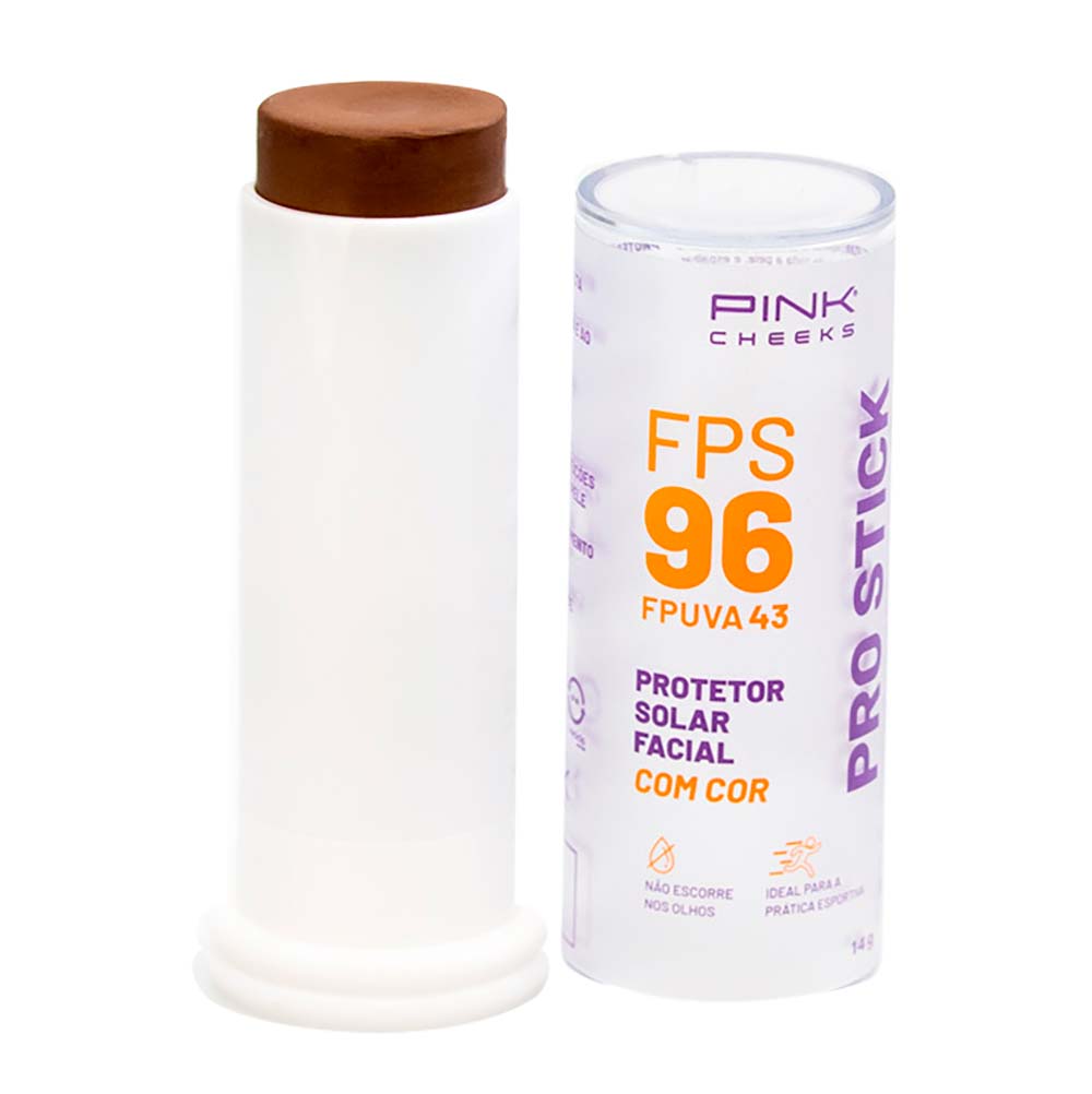 Encontraproduto.com.br - Protetor Solar Facial Pink Cheeks Pro Stick FPS 96 fpuva 43 Pro50 14g