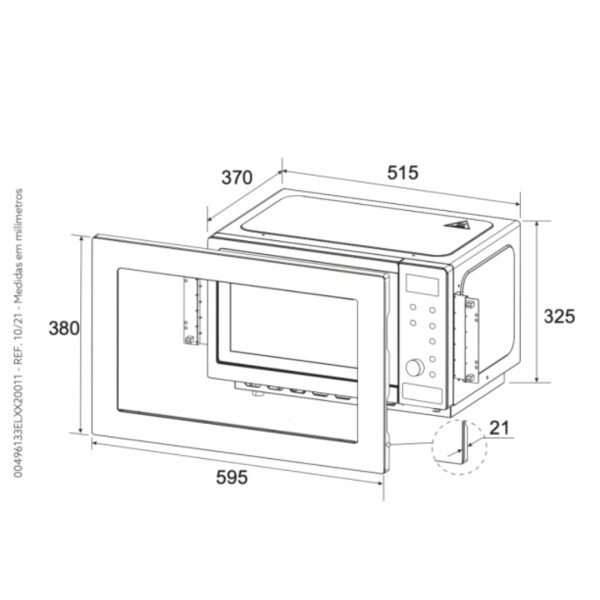 Encontraproduto.com.br - Micro-ondas de Embutir Invita 25 Litros Built-in  Inox - 220 Volts