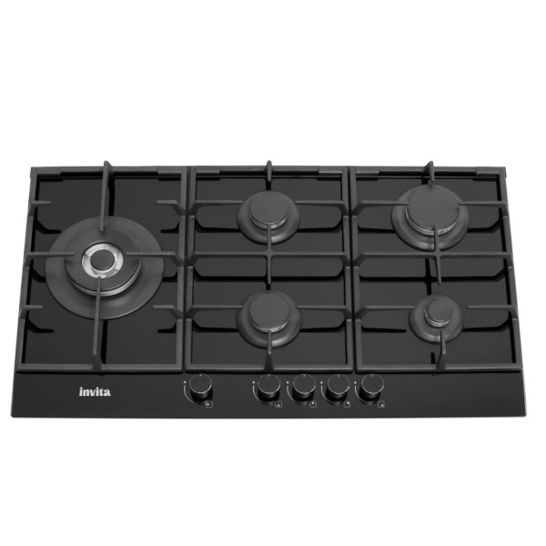 Cooktop a Gás Invita 5Q 90cm Preto Bivolt I-CKG-5Q-90-BL-3TNA