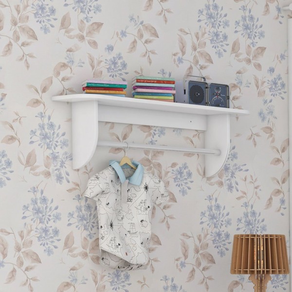 Encontraproduto.com.br - Prateleira com Suporte em MDF Peroba - Branco