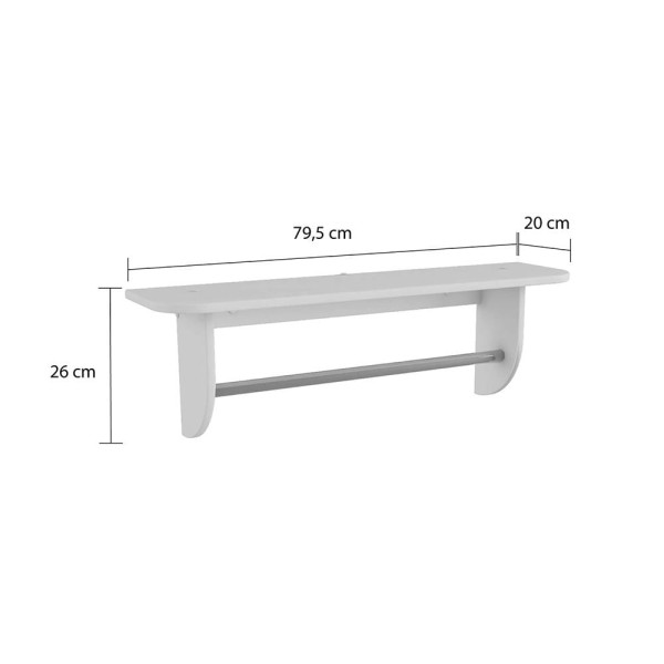 Encontraproduto.com.br - Prateleira com Suporte em MDF Peroba - Branco